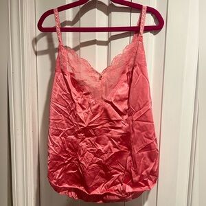 Pink silk lingerie camisole